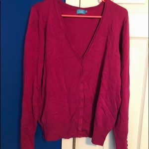 Women’s 2XL magenta/fuchsia cardigan